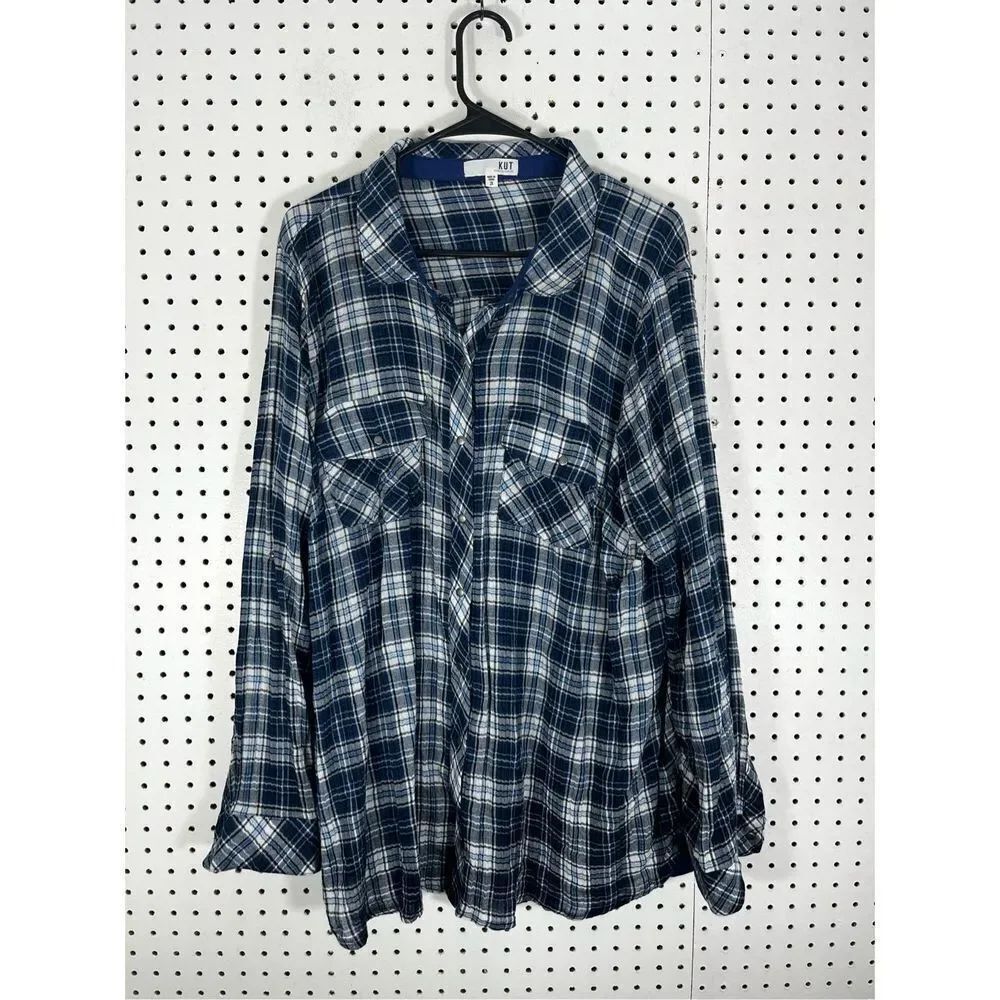 Kut from the Kloth button down flannel shirt